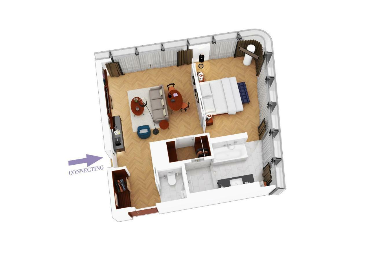 Andaz Vienna Am Belvedere, By Hyatt Szoba fotó A floorplan of a typical suite